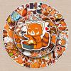 50 Red Panda Graffiti Stickers: Waterproof Cartoon Animal Stickers for DIY Phone Cases & Suitcases