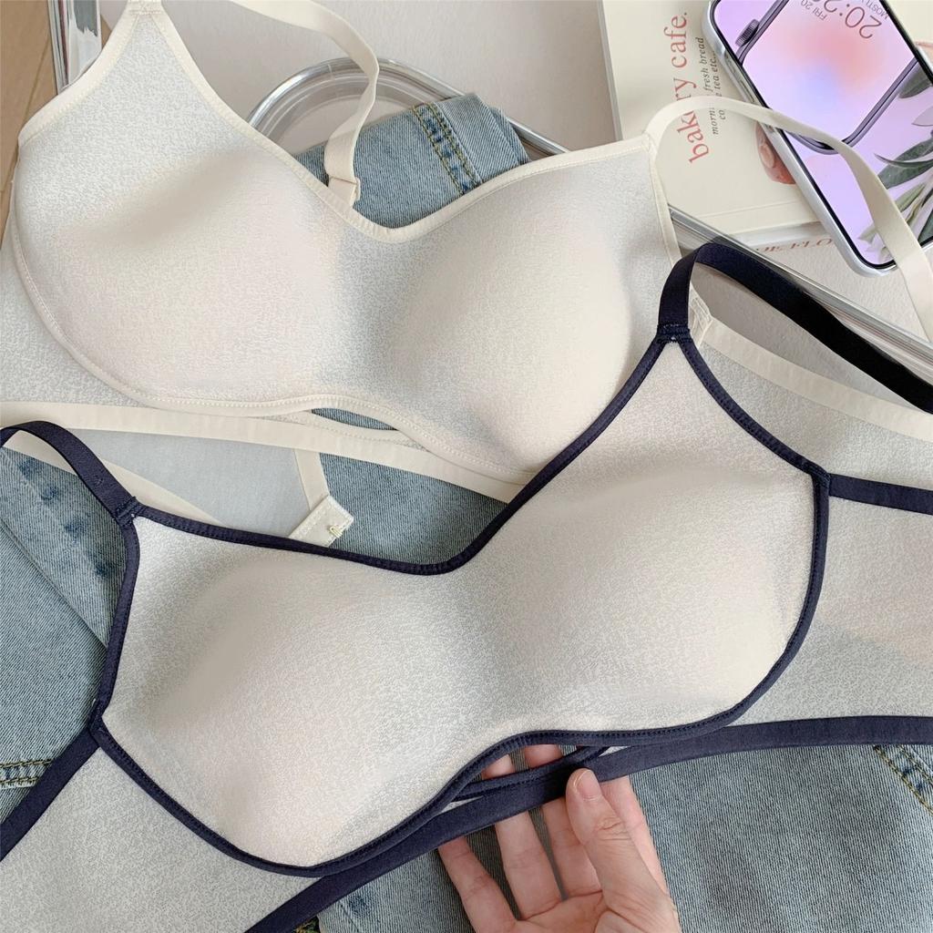 Women's Rabbit Ear Ultra-thin Large Chest Minimizing Underwear Gathering Side Breast Light and Comfortable Wire-free Bra