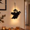 Outdoor Halloween Accessories Pumpkin Hanging Decor, Non-Woven Ghost Ornament with Light String, Spooky Decorations Door Wall Decor for Party