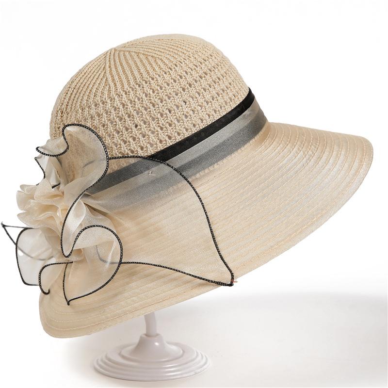 Summer Hat Ladies Sunscreen Hat Elegant Mother Organza Sunshade Hat Sun Hat Bucket Hat