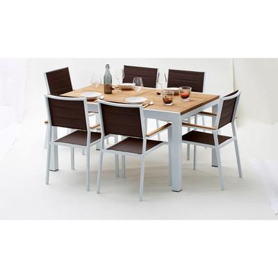 Garden Furniture Set Bali T 6 / 10 + F 6 White Teak Wilsa Garden