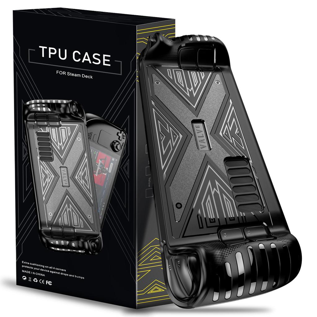 X Textur Steam Deck Schutzhülle Weiche TPU Hülle Stoßdämpfung Kratzfest Schale Kühl Langlebige Haut Ergonomie Rutschfester Griff