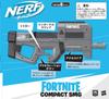Nerf Fortnite Compact SMG Electric Dart Blaster, Ultra Red Wrap Design, Built-in Clip for 8 Darts, Includes 8 Official Nerf Elite Darts, F4106,