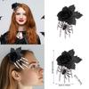 Halloween Black Rose Skull Claw Hair Clip With Spooky Spider For Costume Accessories
