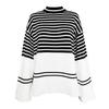 Maglione a righe a collo alto da donna per autunno e inverno