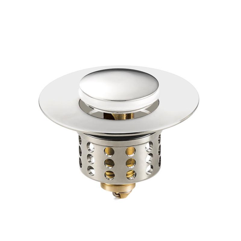Universal Brass Pop-Up Drain Hair Catcher Bath Stopper Sink Strainer Plug-Bounce Core Basin Kitchen Bath Accessory