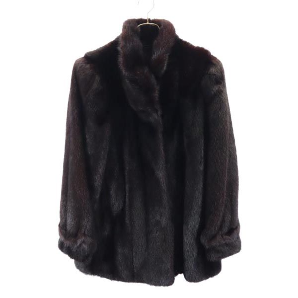 SAGA MINK Long Sleeve Fur Fur Coat 11 Brown Women Used