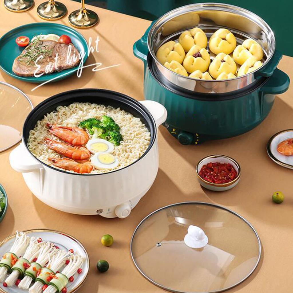 Elektrický hrnec Nepřilnavý 1,7 l Nerezová ocel Multifunkční 3 rychlosti Elektrická pánev na nudle Ramen Kaši Vejce