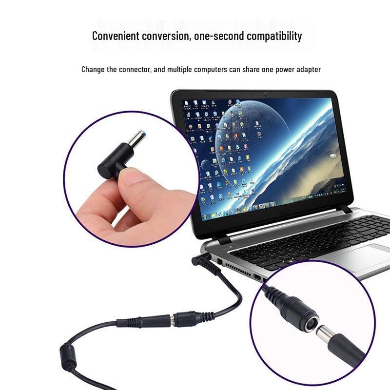 Compatible Power Charger Adapter Cable for HP/Dell Laptops, 7.4mm to 4.5mm Elbow Connector