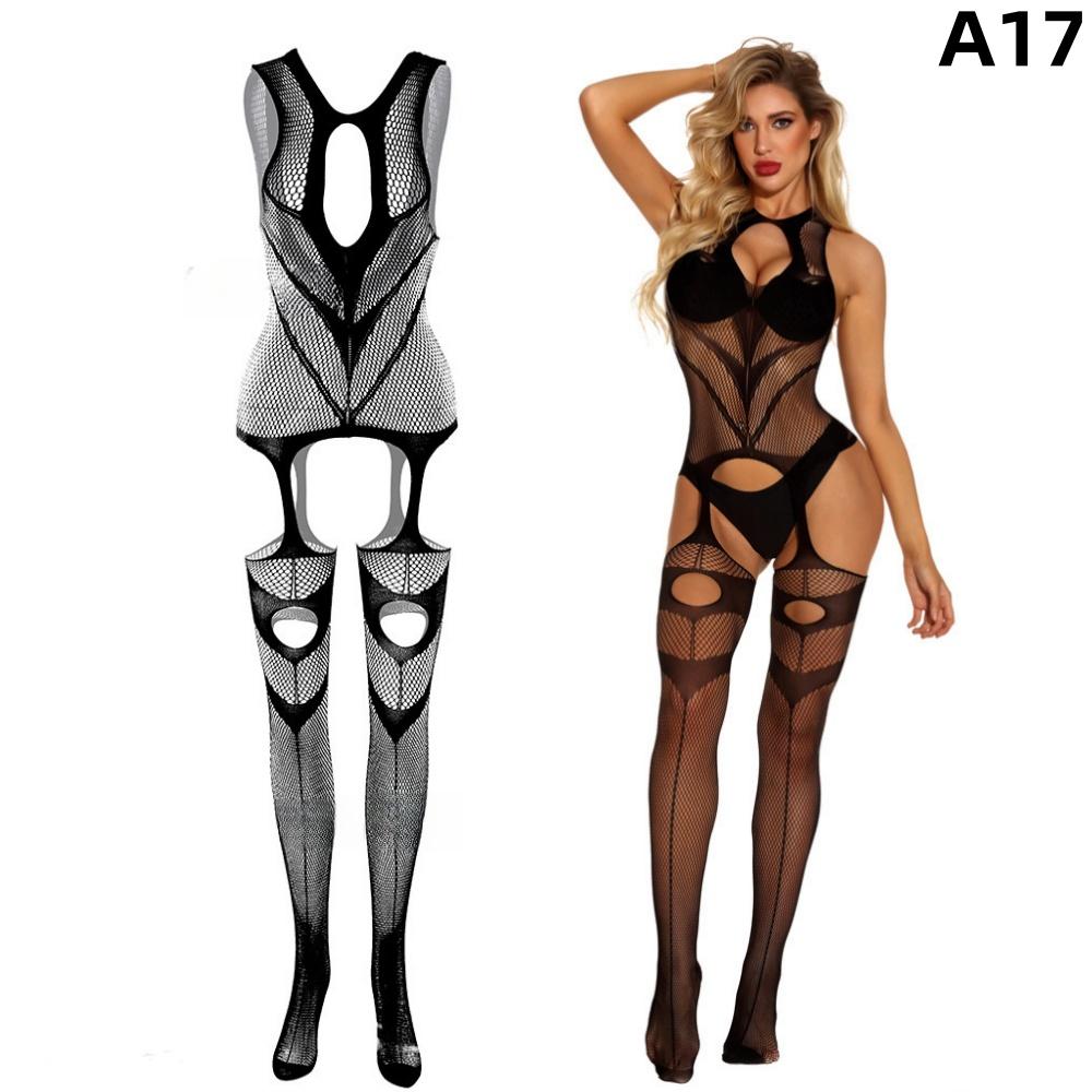 Dámské síťované přiléhavé síťované body Sexy spodní prádlo Spodní prádlo Krajka Transparentní Jednodílné tělové punčochy Kombinézy Punčochy Uniforma