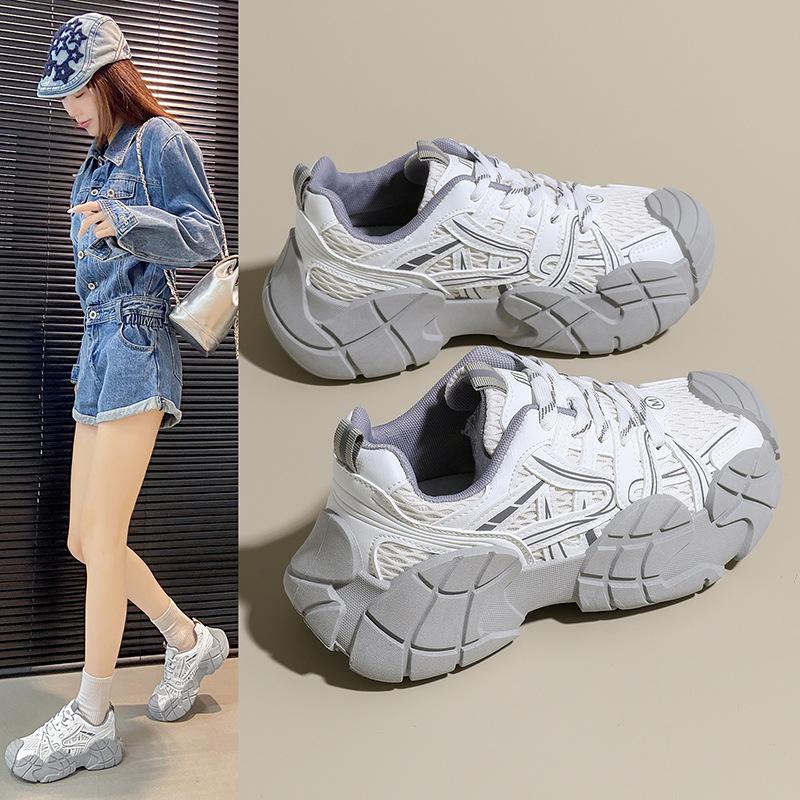 Yang Mi Has the Same Platform Dad Shoes for Women's 2025 Autumn New 34-size Versatile Mesh Casual Running Sports Shoes