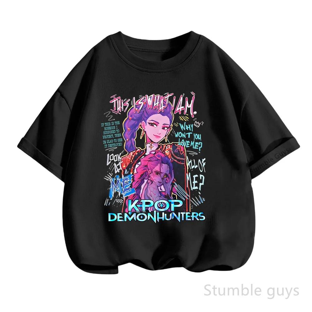 Kpop Lovci démonů Tričko Dětské Anime Oblečení Krátký rukáv Ležérní Móda Léto Chlapci Dívky