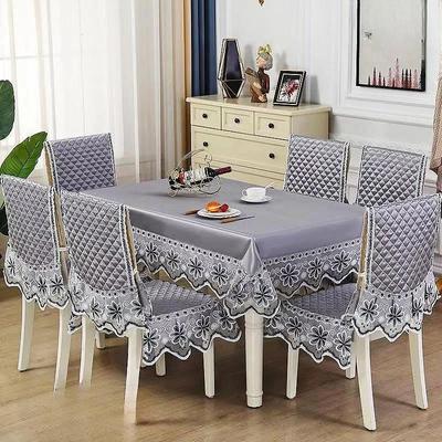 Nappe de Table à Bordure en Dentelle Européenne Coussin Housse de Chaise Connectée Ménagère Housse de Table à Thé Nappe Ronde