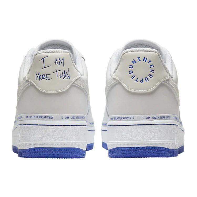 נעלי סניקרס יוניסקס Uninterrupted x Nike Air Force 1 Low QS More Than לבן כחול רייסר CQ0494-100