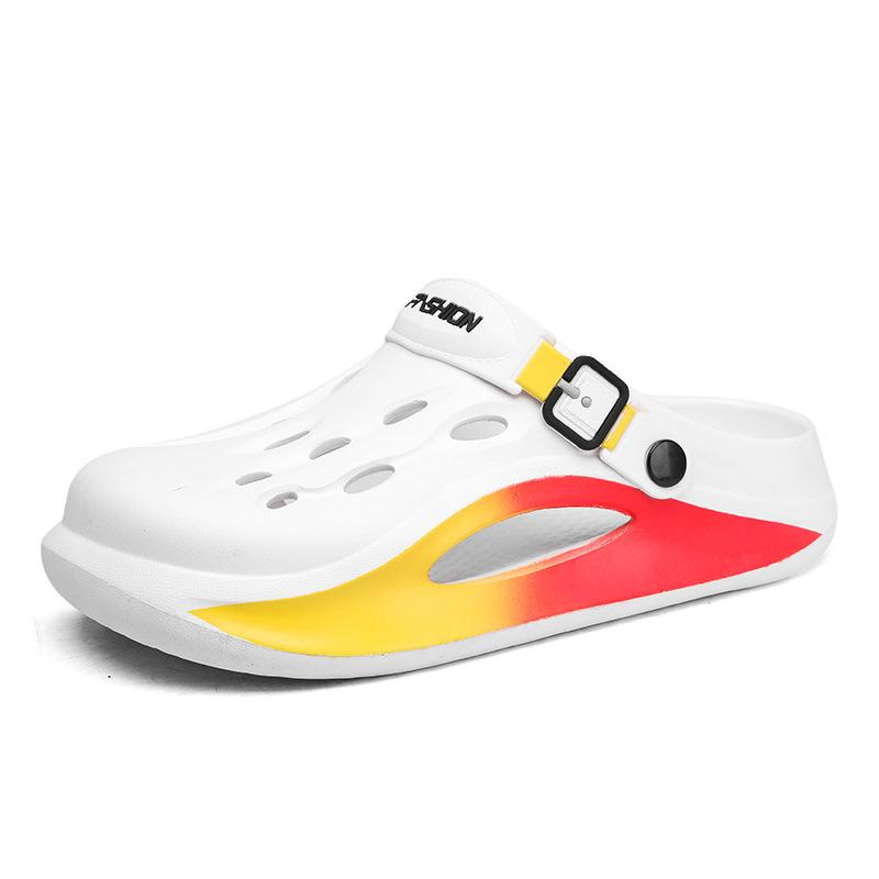 Summer new thick-soled shit-stepping hole shoes non-slip outer wear tourism seaside wading beach shoes two wear cool slippers