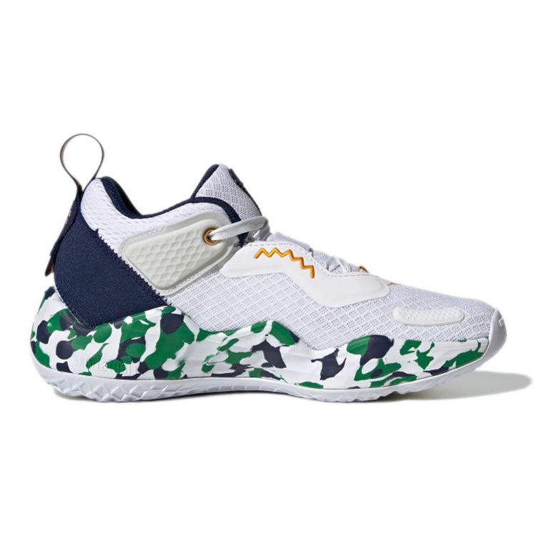 Adidas D.O.N. Issue #3 Mitchell Round Toe Comfortable Durable Mid-Top Kids Basketball Shoes Kids basketball shoes White Blue G58268