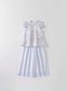 Girls' Summer Two-Piece Hanfu Qipao Set – New Chinese Style Chiffon Tang Suit Costume