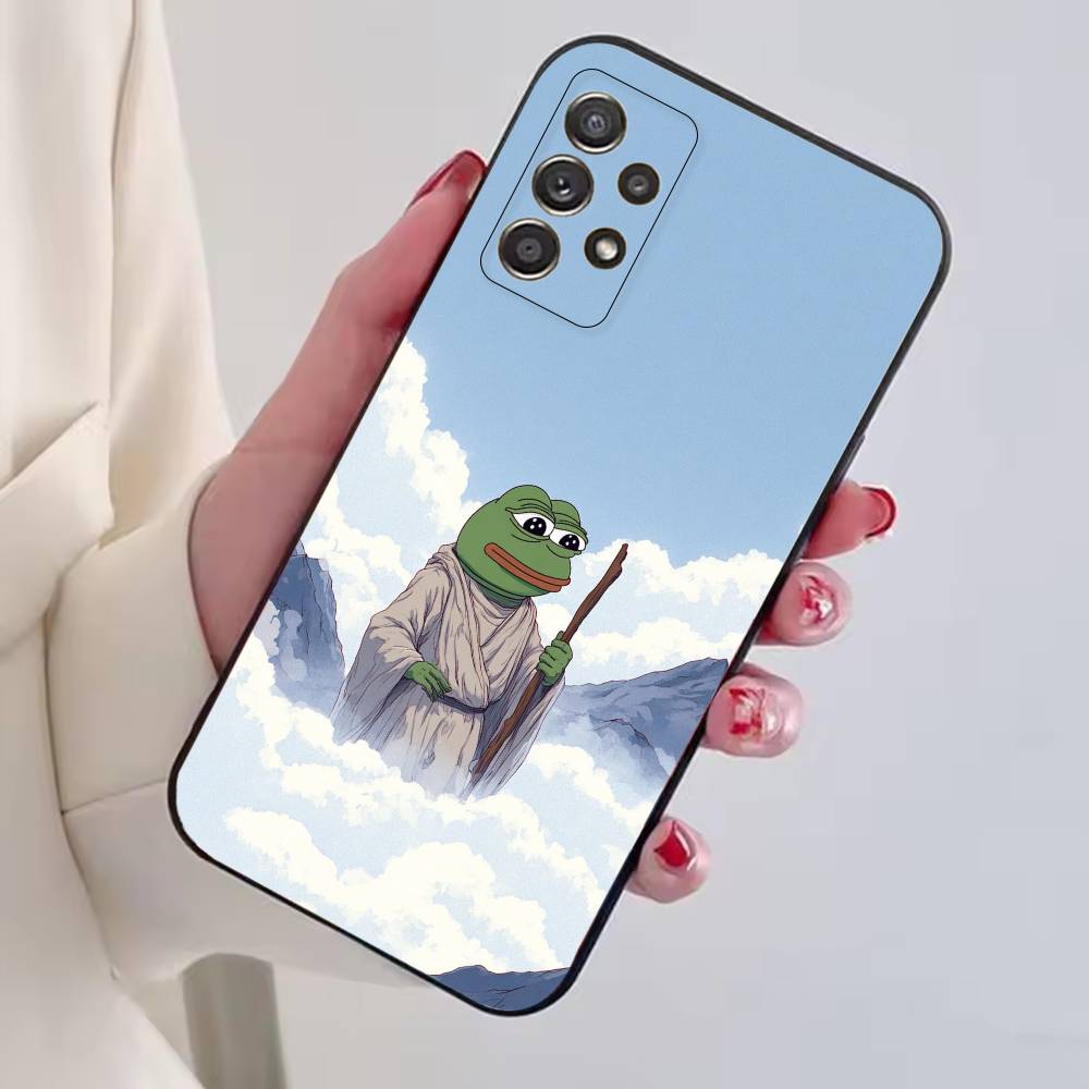 P-Pepe the Frog Funny Phone Case Black Silicone Soft For Samsung S25,S24,S21,S22,S23,S30,Ultra,S20,Plus,Fe,Lite
