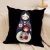 Matryoshka Doll Russia Cushion Cover Soft Plush Fabric Double-Sided Printed Sofa Cushion Cover for All Seasons Home Decor Gift