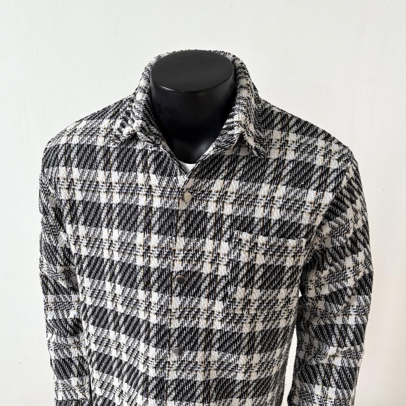 Herren S Locker Geschnittene Karierte Jacke Koreanischer Stil Mode Lässige Oberbekleidung