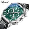 CHENXI Man Watch Multi-functional Skeleton Calendar Luminous Chronograph Leather Strap Quartz Men's Wristwatches New