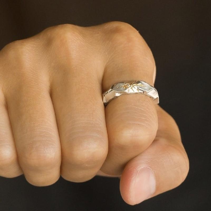 Verstellbarer Kupfer Wunschsteinring für Herren Symbol für Glück und Freude Offene Ringe Bequemer Alltagsschmuck