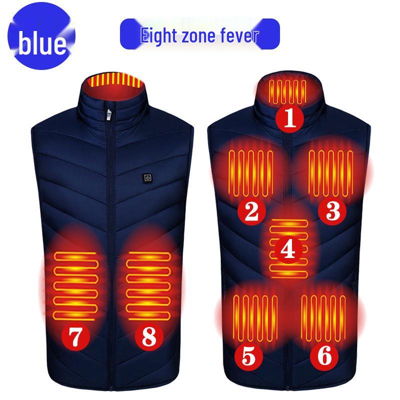 Unisex Smart Heated Vest with Temperature Control - Winter Warmth, Cotton, Plus Size