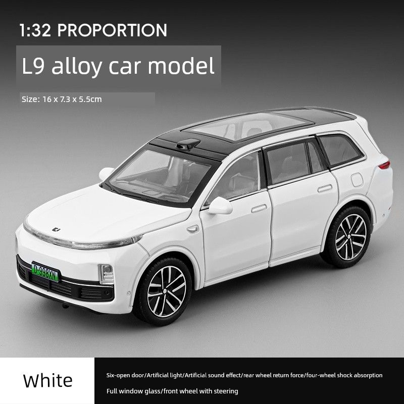 

1/24 Ideal L9 Intelligent Voice Version Car Model Alloy Artificial New Energy Car Model Ornaments Boy Toy Car SUV 1:32 Ideal L9 [White]]
