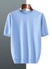 Men’s Short-Sleeve Knit T-Shirt - Autumn/Winter Business Casual, Lightweight, Round Neck Base Layer