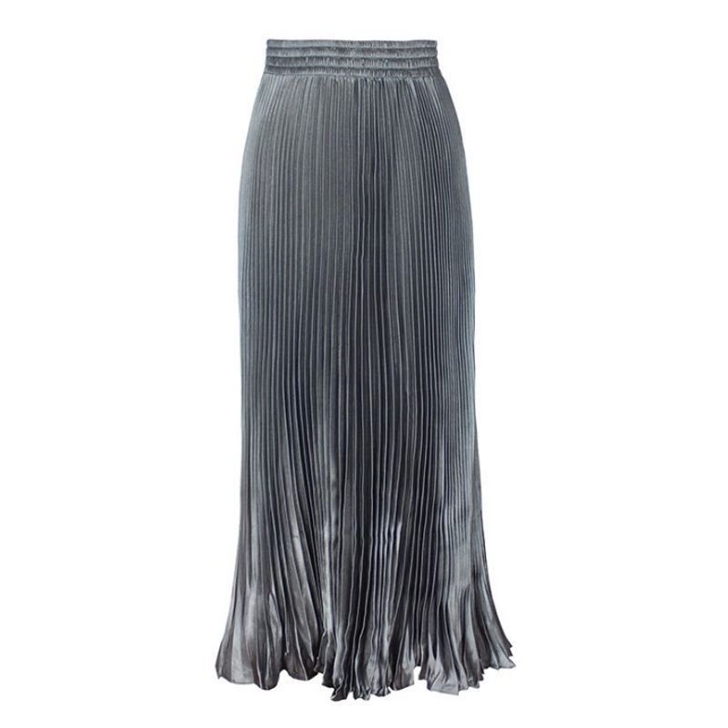 Solid Color Elastic Waist Bag Hip Skirt Pure Color Elastic Waist