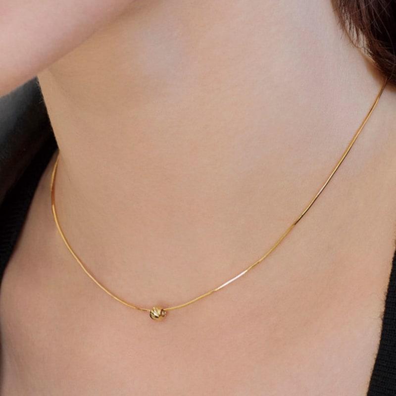 Dmoment (925 Silver) Frosted Charm Snake Choker