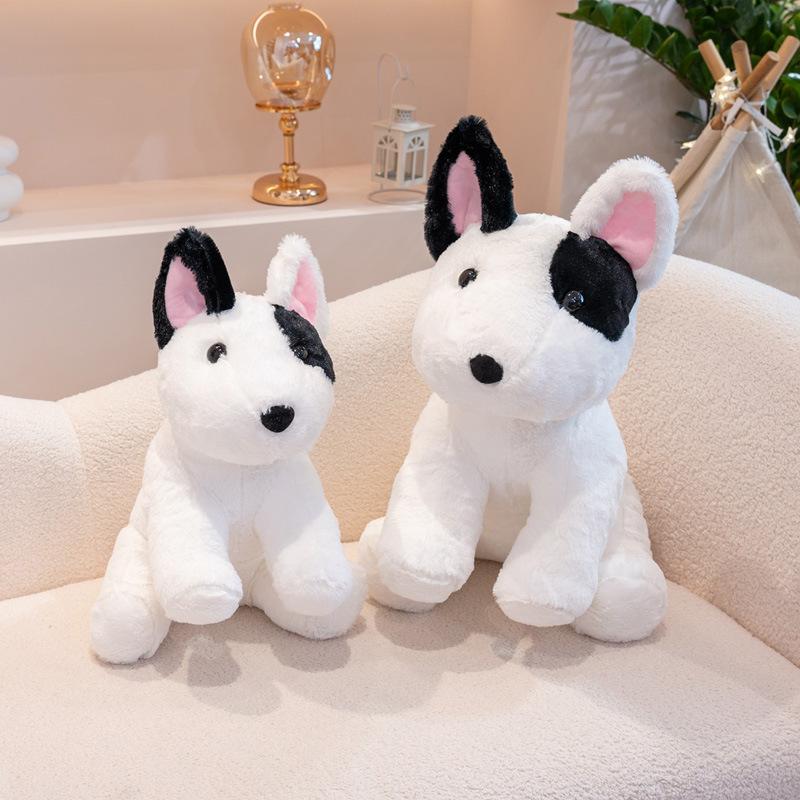 Simulasjon valpehund dukke plysjleketøy søt bull terrier dukke barn sove beroligende dukke