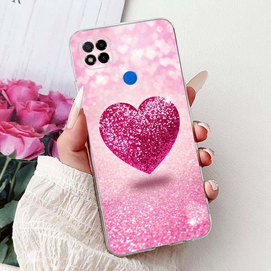 For Xiaomi Redmi 9C Case 6.53'' Cute Love Heart Painted Cover Soft Slim Phone Case For Xiaomi Redmi 9C NFC Redmi9C Fundas Bumper