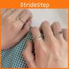 Fashionable Geometric Design Adjustable Ring Trendy Silver-plated Accessory For Women