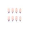 Artificial Nails Taro Milk Wear Nails Blue French Crystal Butterfly with Diamonds Ice Transparent Nail Art Long False Nails