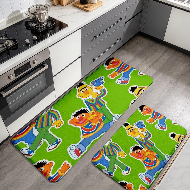 Sesame Street2 Flannel Kitchen Mat Christmas Soft Area Rug Non Slip Floor Carpet Home Decoration