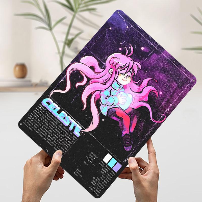 

Celeste Game Tin Plaque Poster Customized Wall Art Retro Vintage Metal Signs for Man Cave Living Room Decorations House Decor 7.9x11.8In(20x30cm)