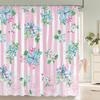 Modern Flowers Shower Curtains Waterproof Fabric Floral Bath Curtains For Bathroom Bathtub Large Wide Bathing Cover With Hooks