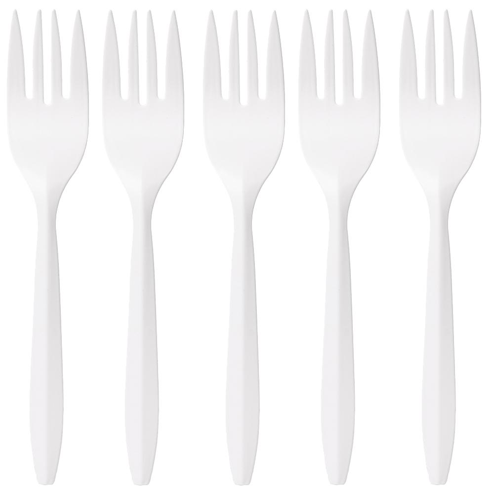 50-5Pcs Disposable Tableware Biodegradable Plastic Soup Spoons Fork Knife for Parties Lunches Picnics Desserts or Appetizers