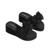 Fashion 2025 Summer Basic Women's Slippers Fashion Butterfly-knot New Open Toe Outdoor Casual Best Seller Plus Size Light Wedge Slippers