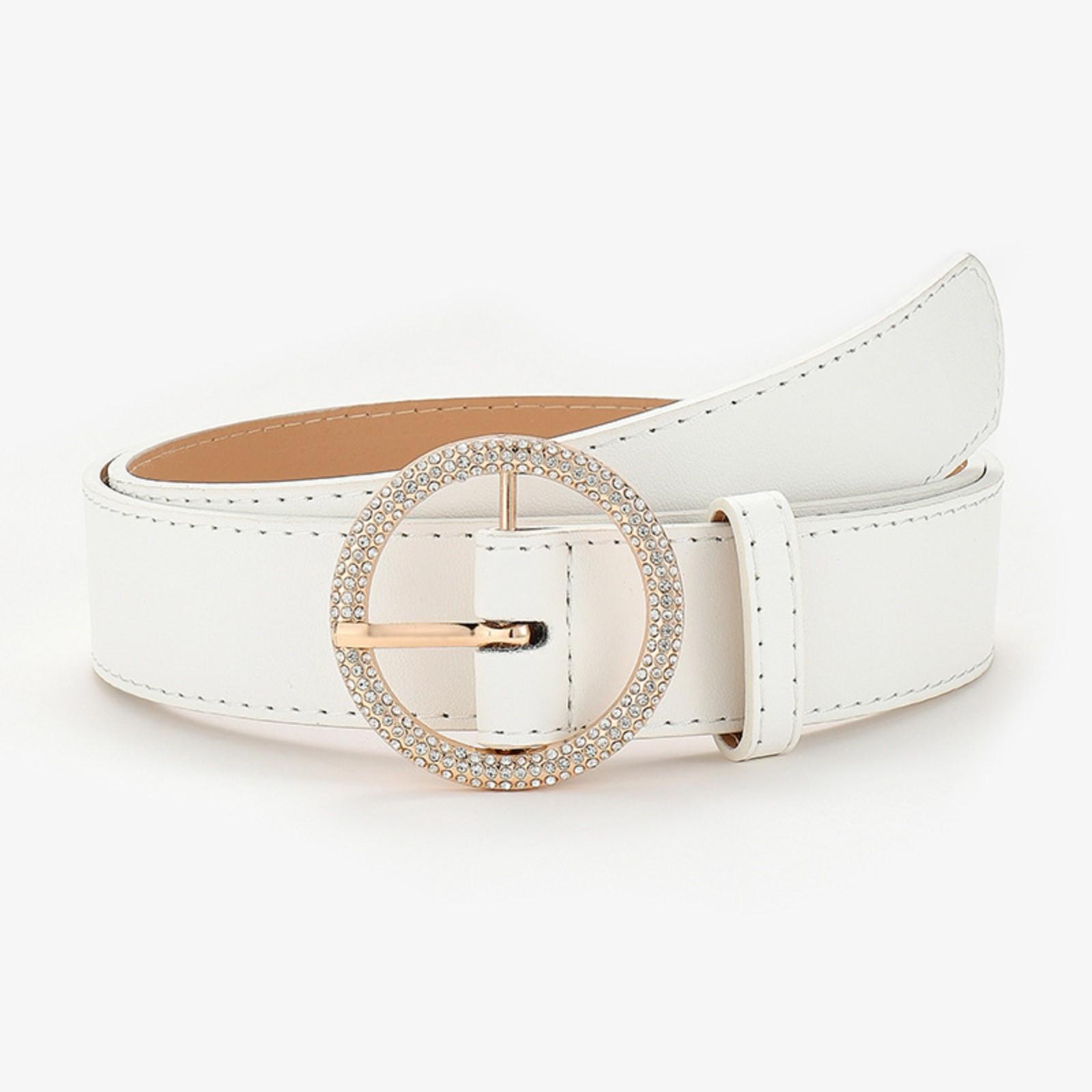 

Ремень женский модный круглый ремень с пряжкой декоративный ремень для платья One Size белый