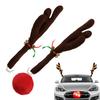 LED Car Reindeer Antlers & Nose Kit Reindeer Christmas Car Decoration Luminous Antlers Christmas Festival New Year Gifts