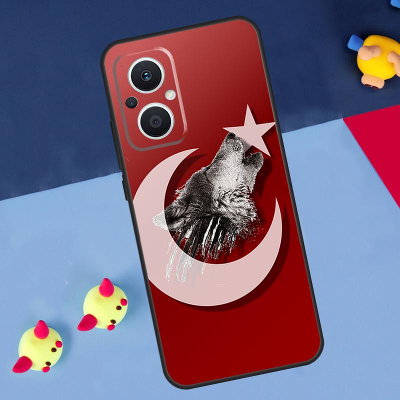Turk Wolf Turkey Flag For OPPO Reno 12F 13F 14F 11F 10 11 12 13 14 Pro 8T 7 8 Lite OPPO Find X9 X8 X6 X5 Pro Case