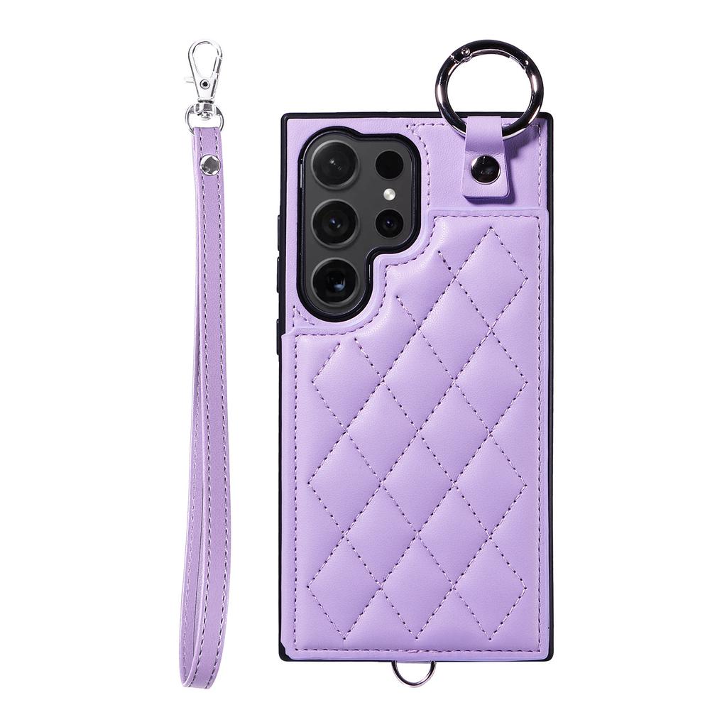 Suitable for Samsung S24 mobile phone case A25 rhombus small fragrant wind card ring bracket portable rope A05S anti-drop