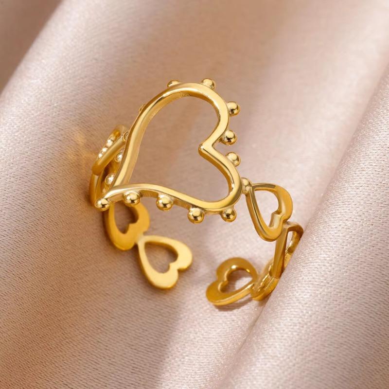 Hot-selling Love Line Geometric Stainless Steel Ring Women's K Gold-plated Simple Niche Accessories