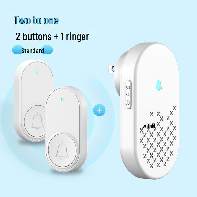 Wireless Long-Range Smart Doorbell with Electronic Remote, Plug-Free, Volume Control, and Senior Call Button