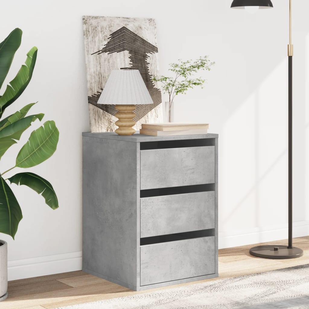 Concrete Grey Chest of Drawers 40 X 41 X 58 Cm Particleboard