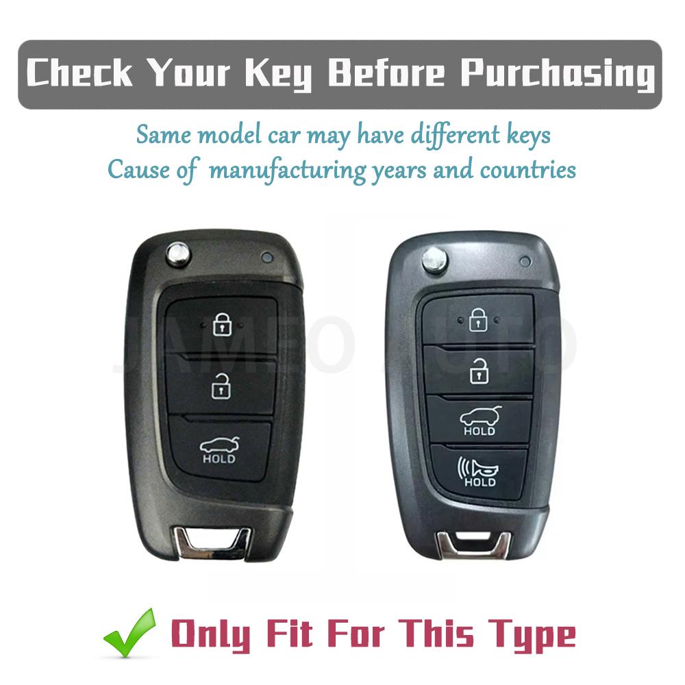 3/4 Button TPU Car Flip Key Case Cover Fob for Hyundai Elantra Tucson KONA I30 Santa Fe Solaris Genesis Azera I40 I35 Key Chains