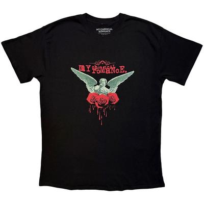 My Chemical Romance T-Shirt Angel Of The Water Band Logo neu Offiziell Herren Schwarz
