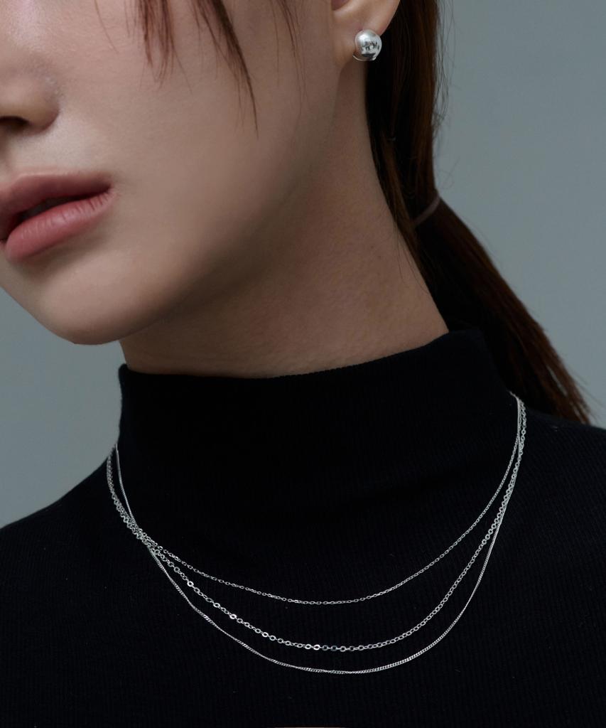 Baradu 925 Trio Layer Chain Necklace